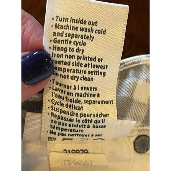 Paige Gray And White Gingham Mid Rise‎ Verdugo Ankle Cropped Jeans Size 29 - Picture 10 of 11